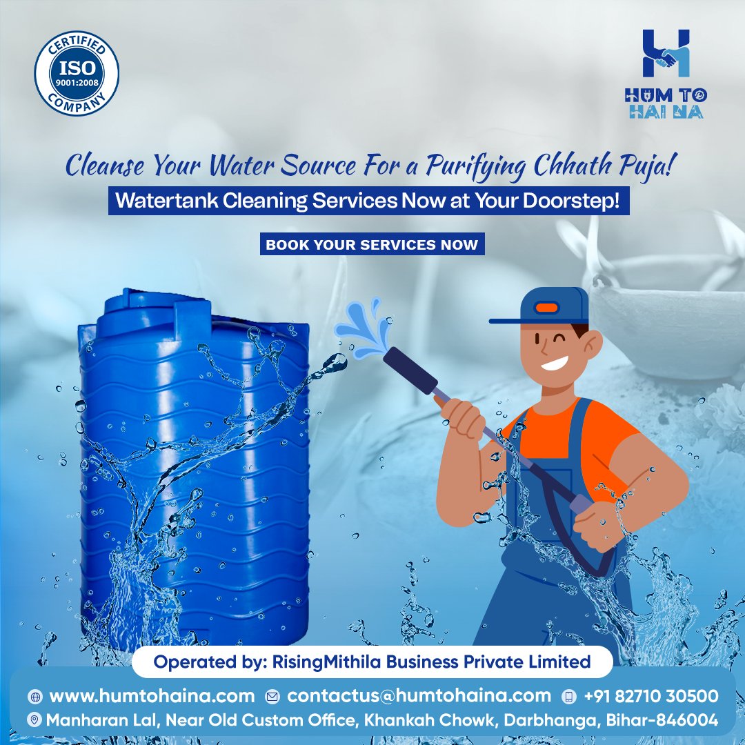 This Chhath Puja, ensure that your water source is clean and pure! Get your water tank cleaning services done right at your doorstep, making the entire process easier and hassle-free.

#ChhathPuja #WaterTankCleaning