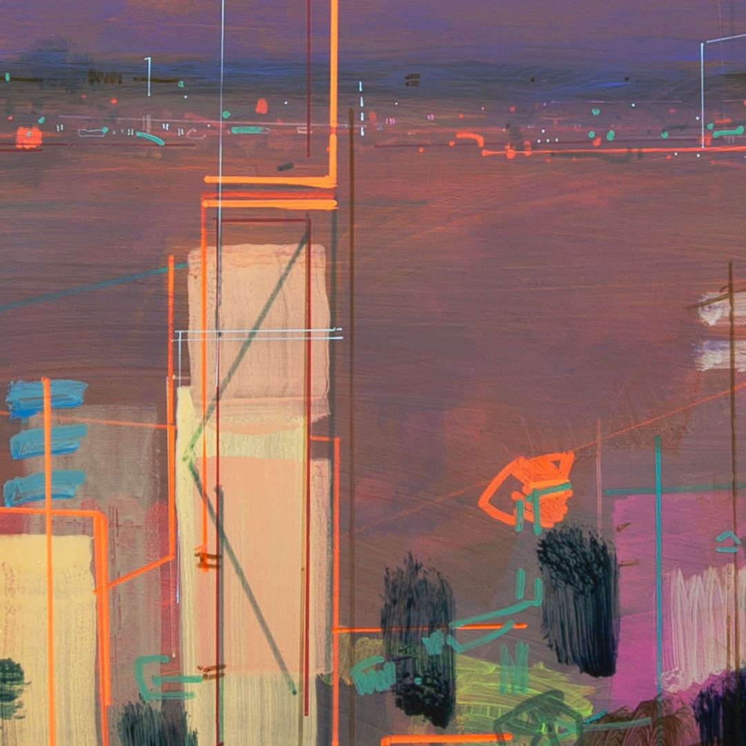 FarrellartVR's tweet image. Making progress with this painting based on the #HongKong skyline - using the 3D rendered models on #googleearth to recreate a hybrid of viewpoints. #workinprogress
.
#painting #art  #spatialpainting #fineart #skylines #twilight #urbanpainting  #architecture #christopherfarrell