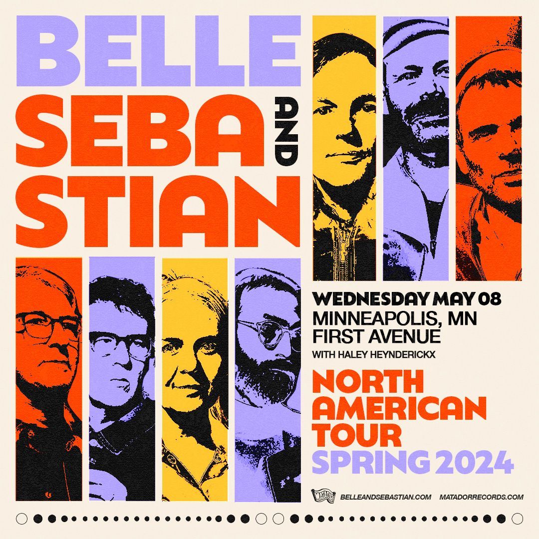 Just Announced: Belle & Sebastian (@bellesglasgow) with @hhhendrixx at First Avenue on May 8. On sale Friday → firstavenue.me/3spjGVr