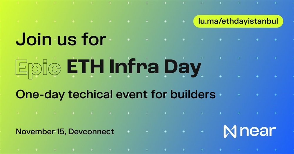 odysnsv's tweet photo. 🔔#NEAR will take part in“ETH Infra Day” in #Istanbul on November 15🗓️

💫The event is expected to be a day filled with #educational talks from some of the most knowledgeable individuals in the #NEARverse

More information can be seen here:👇
https://t.co/ww619iKodg

#ETH #EVENT https://t.co/kooe4Sws2h