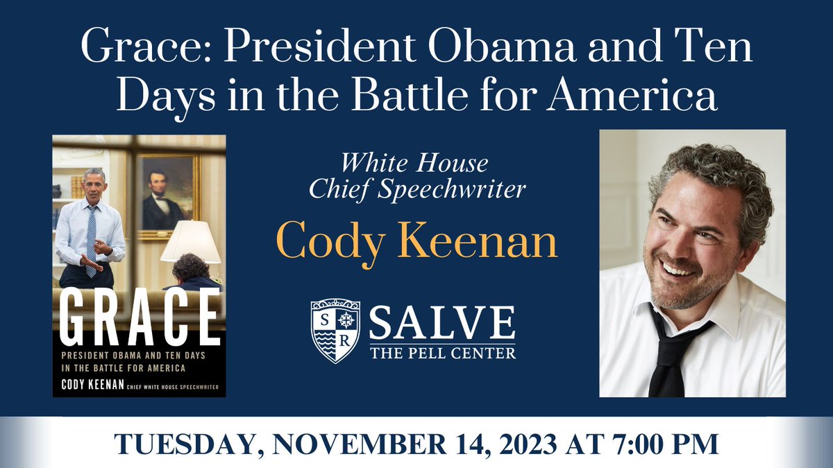 Pell Center (@pellcenter) on Twitter photo Tonight: former White House Chief Speechwriter <a href="/codykeenan/">Cody Keenan</a> joins us in <a href="/SalveRegina/">Salve Regina University</a>'s Bazarsky Lecture Hall at 7:00 PM to discuss writing the words that brought us together when the character of our country was on the line. Register: ow.ly/asoq50Q4RI4 Tonight: former White House Chief Speechwriter <a href="/codykeenan/">Cody Keenan</a> joins us in <a href="/SalveRegina/">Salve Regina University</a>'s Bazarsky Lecture Hall at 7:00 PM to discuss writing the words that brought us together when the character of our country was on the line. Register: ow.ly/asoq50Q4RI4