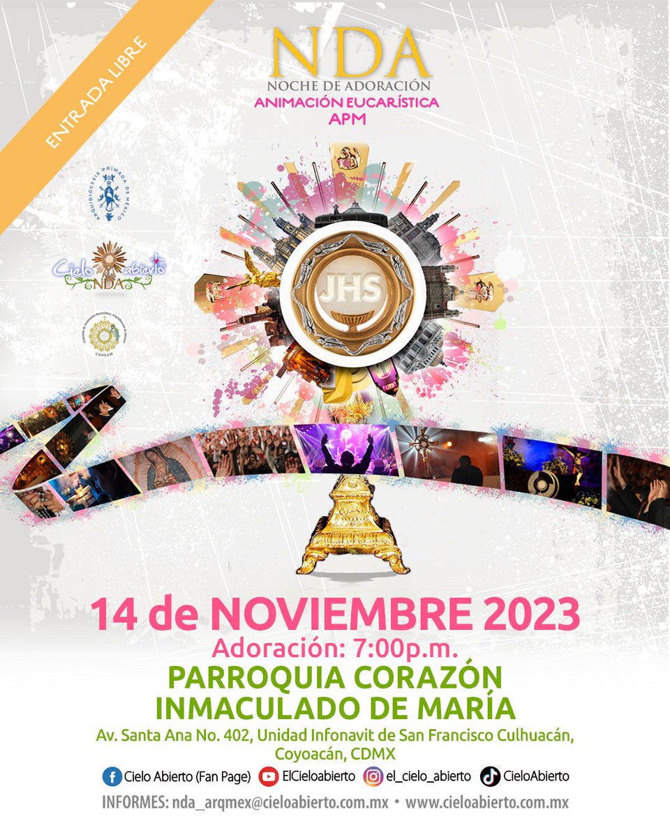 Amados hermanos de la zona de Coyoacán, CDMX, los invitamos a la Noche de Adoración de hoy, como parte de la misión permanente. 
Animará: <a href="/JuanGpoEmmanuel/">@JuanGpoEmmanuel</a> y Family GonLove 

¿Los esperamos? 

#nda #misionpermanente #nochedeadoración #horasanta #jesussacramentado