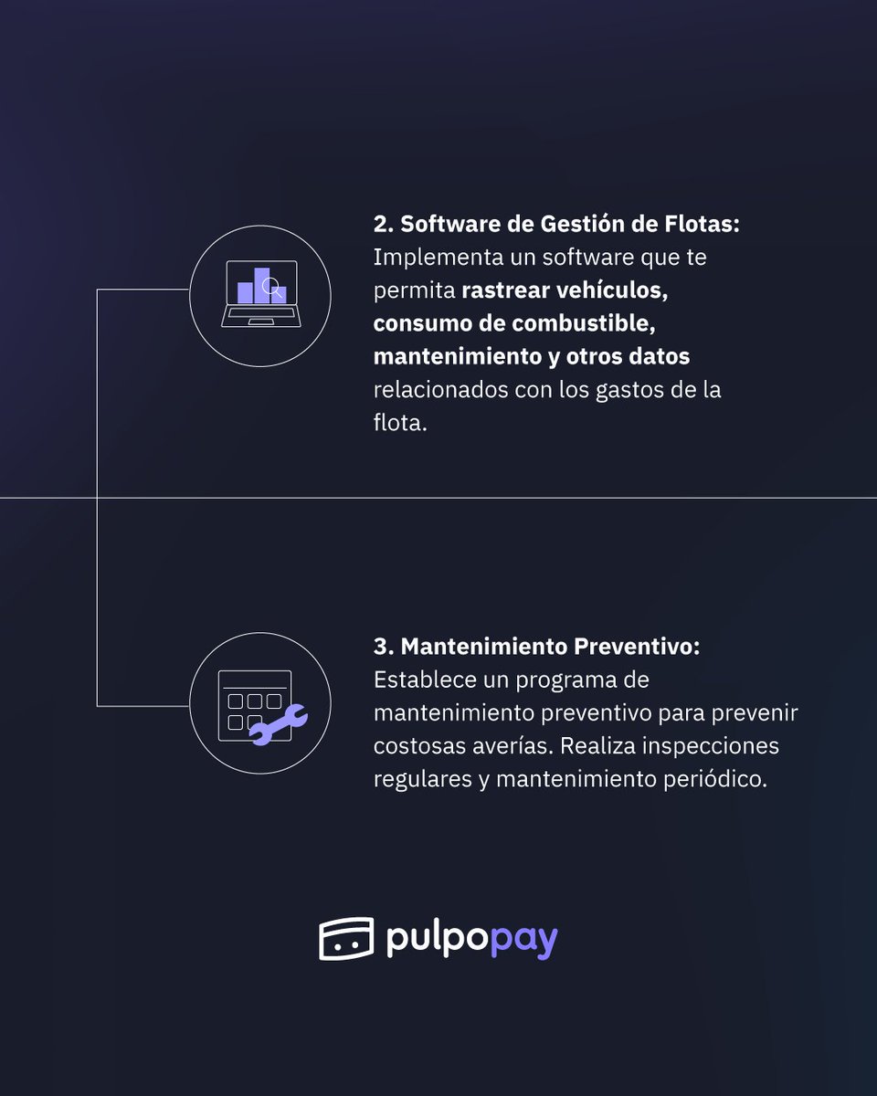 pulpopay's tweet photo. La gestión de gastos de una flota es esencial para la rentabilidad de tu negocio. En esta infografía te presentamos 5 puntos claves a considerar para una mayor eficiencia 📈👉 https://t.co/MtcJ8RmXHC