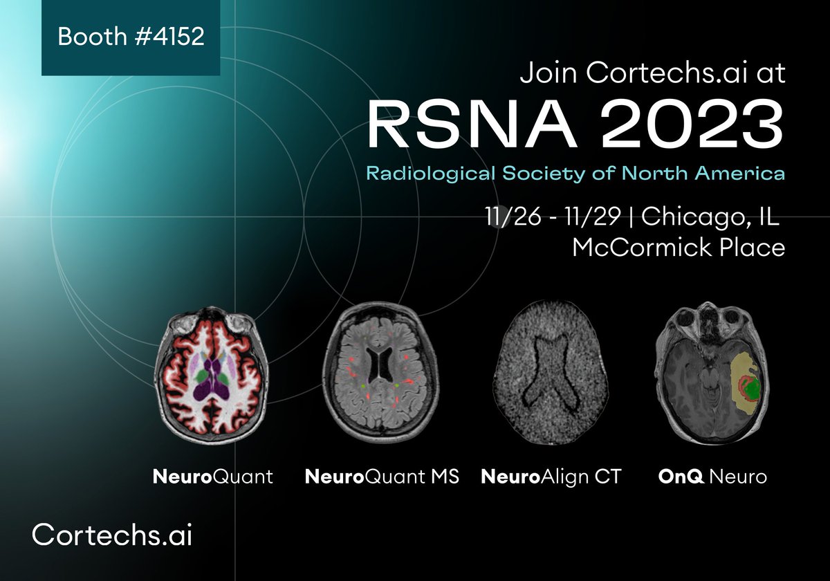 Cortechs_ai's tweet image. 🌐 Join Us at RSNA 2023! 
📍 Booth #4152
Schedule a meeting here: bit.ly/40zZnB2
#RSNA2023 #NeuroQuant #MedicalImaging #Radiology #RSNA #RSNA23