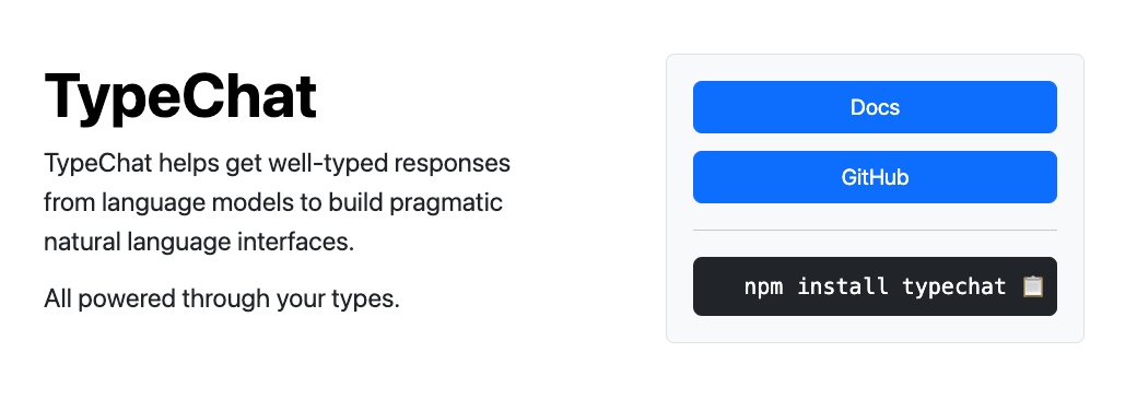 jakubjirous_dev's tweet image. Check out this cool tool – TypeChat!

TypeChat helps get well-typed responses from language models to build pragmatic natural language interfaces. All powered through your types.

microsoft.github.io/TypeChat/

#TypeChat #DevTools #GitHub #CodingLife