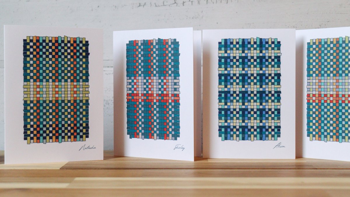 Spread some holiday cheer with my new Eclectic Folk greeting cards. Inspired by woven scarves, these vibrant cards are sustainably crafted &amp; available as individual cards or packs. Add your personalised message as they're blank inside. 

l8r.it/SUk2