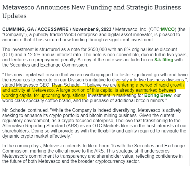ValueNotDeadYet's tweet image. #OTC names run on news, especially acquisitions

$MVCO is telling us below that they are going to announce acquisitions in the near future

Do not be surprised when it happens 🙃

Oh and the CEO owns about 2/3 of the OS... speaking of #lowfloat

#MicroCaps #VNDY #Alpha