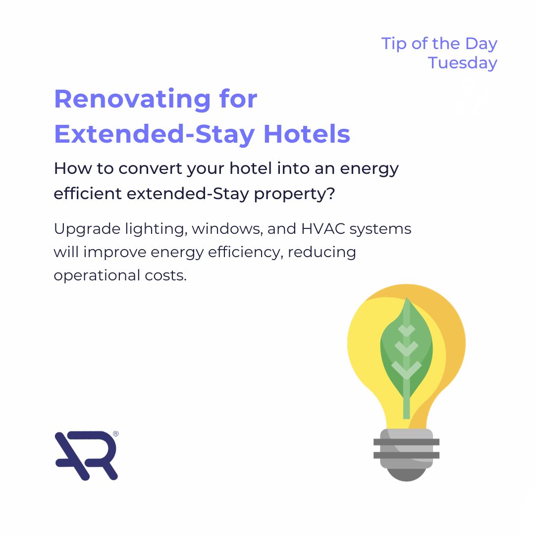 Happy #tipofthedaytuesday !

Are you looking to convert your hotel into an energy-efficient extended-stay property? ♻️

Scroll to see how you can upgrade your hotel while also reducing operational costs.

#hoteldesign #hotelnews #hoteliers #hotelmanagement #hotelbusiness
