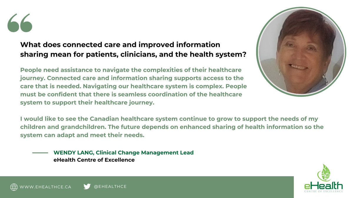 We asked some of our teammates at the eCE: "What does #ConnectedCare &amp; improved information sharing mean for patients, clinicians, and the health system?" 

Here's what Wendy Lang, Clinical #ChangeManagement Lead, had to say. #ThinkDigitalHealth #DigitalHealth