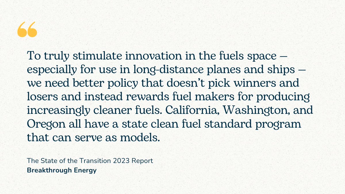 DriveClean_US's tweet image. .@breakthrough outlines the State of the Transition 2023 in its new report. 👀 We couldn’t agree more! A Clean Fuel Standard can help drive innovation and sustainability across the transportation sector. #CFS

More here: transition.breakthroughenergy.org/pdf-report