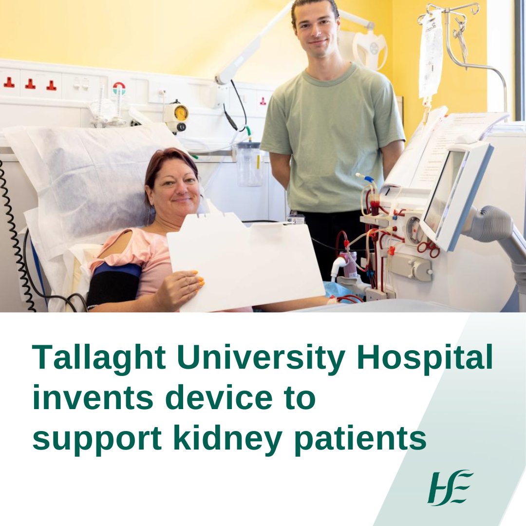 Staff at Tallaght University Hospital have invented a new device that enables kidney patients to access dialysis at home, which allows a better quality of life, including the possibility to return to work. bit.ly/3SAw0wF #OurHealthService