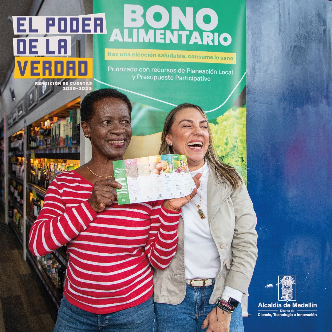 AlcaldiadeMed's tweet photo. ¡En Medellín transformamos la alimentación!🌟
En los últimos cuatro años más de 40,400 hogares hogares han accedido a 194,656 bonos alimentarios 🌈. Gracias a esto las familias han llenado sus hogares con alimentos variados, ricos en nutrientes esenciales 🍲💪.
#ElPoderDeLaVerdad https://t.co/vXU3jdL8Za