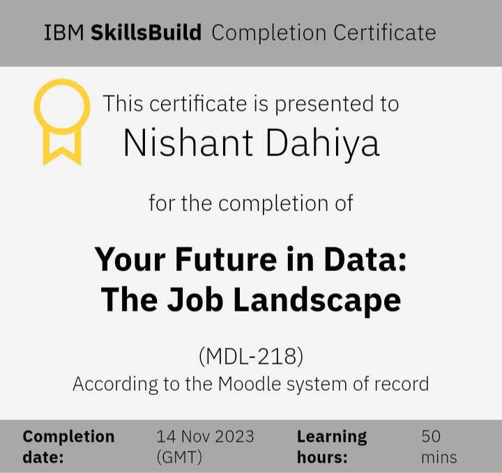 Nishant_4145's tweet image. Delighted to share a major milestone - I&apos;ve successfully wrapped up IBM SkillsBuild Internship- Data analytics .This enriching journey deepened my understanding of data intricacies, from fundamentals to advanced concepts.

Special thanks to IBM, CSRBOX. #IBM #IBMTraining