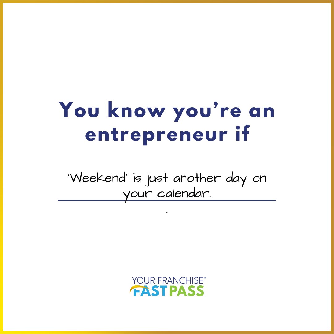 franchisefast's tweet image. Fill in the blank and let&apos;s share some laughs! 😄 

&apos;You know you&apos;re an entrepreneur when ____________.&apos; 👔💡 

#EntrepreneurHumor #EntrepreneurLife #FillInTheBlank #YourFranchiseFastPass #FranchiseAdvisor #Entrepreneurship