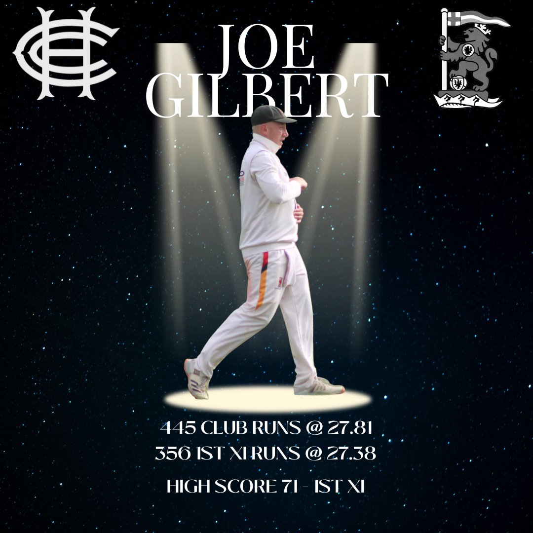 The third nomination for Players' Player 2023 is Joe Gilbert. Joe has scored over 400 club runs with a high score of 71 for the 1st XI. Congratulations Joe!
