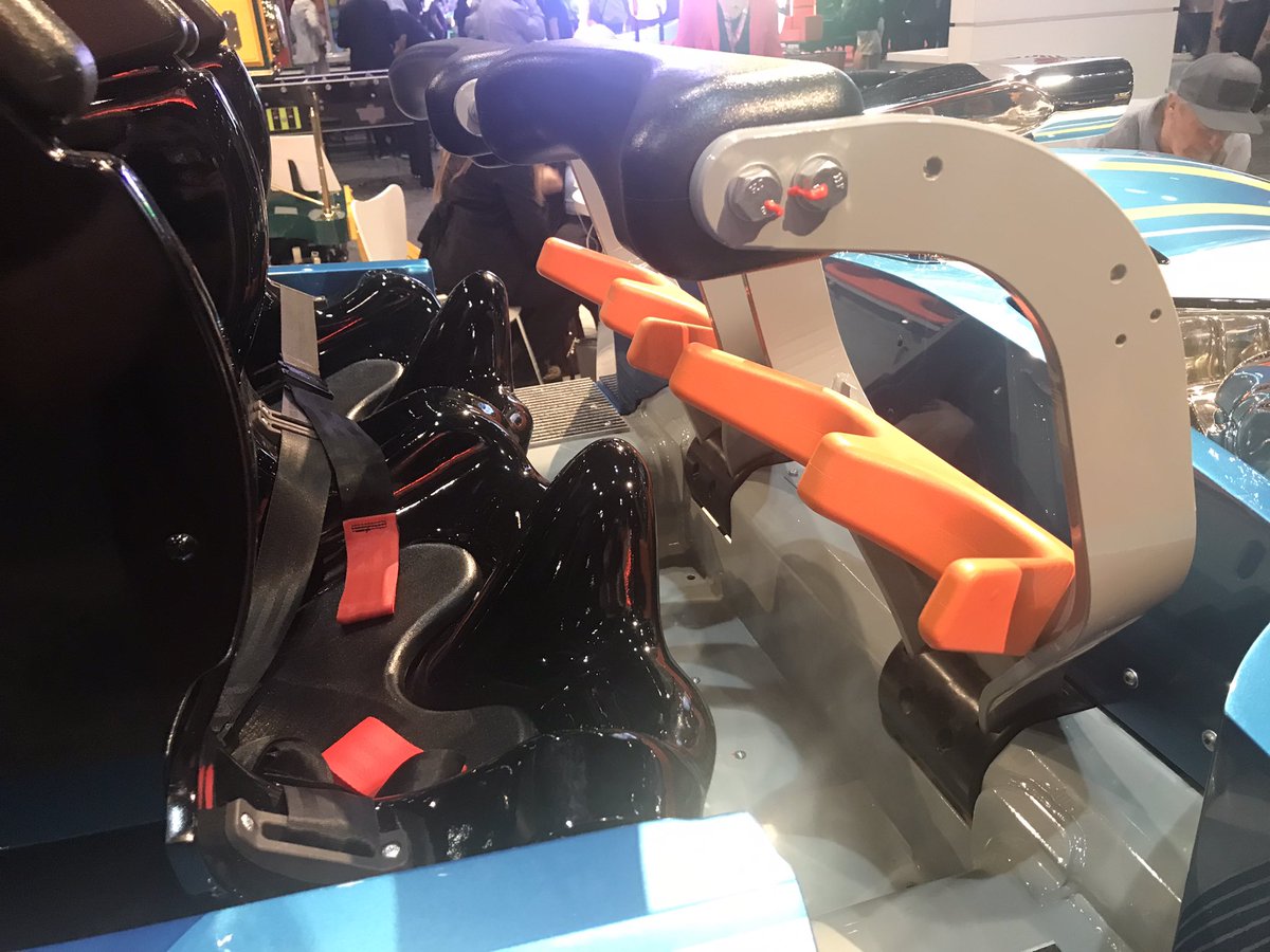 The lead car by @chancerides for Twin Mill Racer coming next year to @Mattel Adventure Park, in Arizona. And yes, it’ll be zipping around an orange loop! #IAAPAExpo