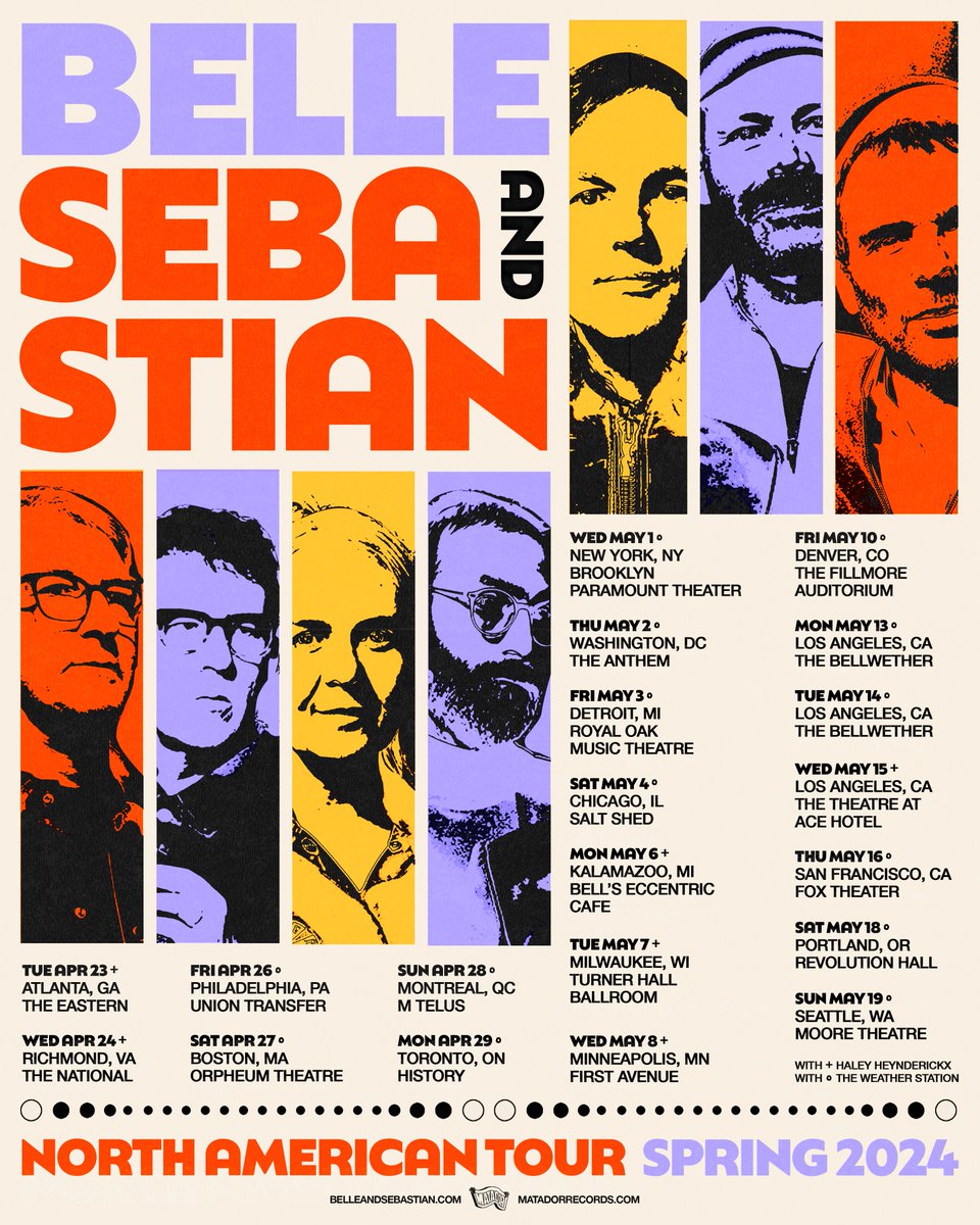 Criss crossing the continent with the beautiful @bellesglasgow this spring! Shows in both east and west. So glad to be along for the ride. Tix on sale on Nov 17th at 10 AM local time.