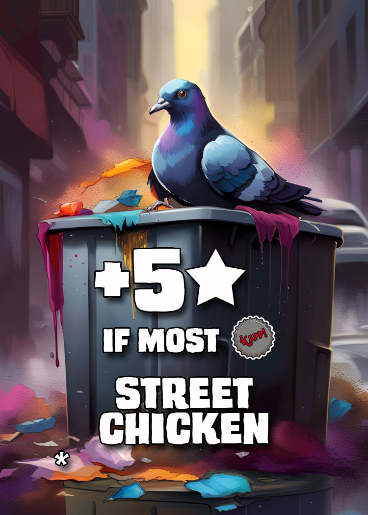 Say "Hello" to the Doom Puppy and Street Chicken.  They are all about those Kapps! (artwork not final) #TrashPandas #Heist #GameDesign