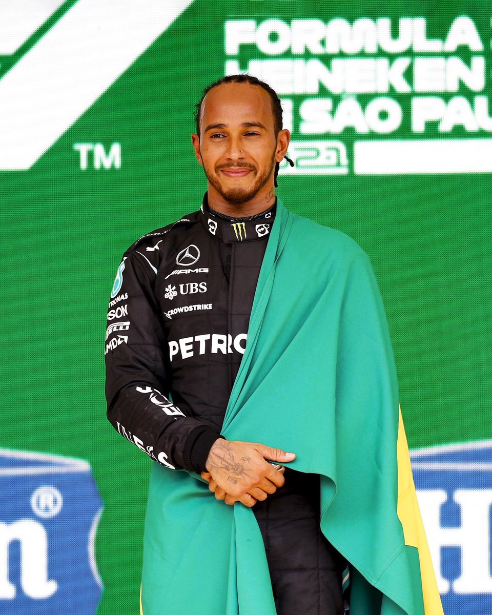 MercedesAMGF1's tweet photo. Two years on from the 2021 São Paulo GP 💚💛 https://t.co/5WmWhwTR59