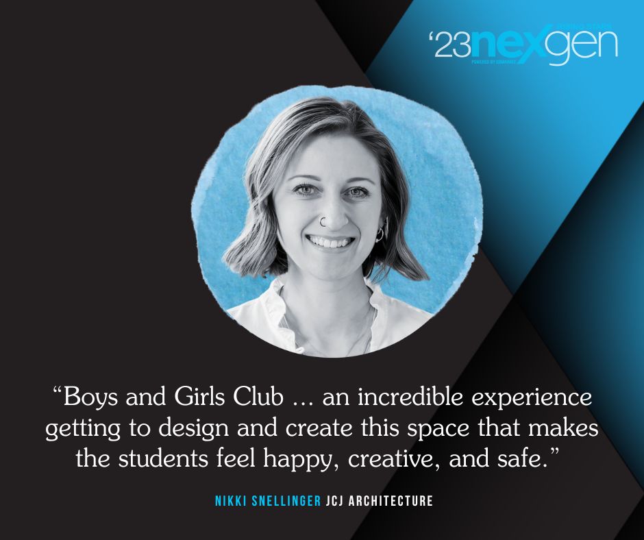 Congratulations to Nikki Snellinger from our Hartford Studio! A NextGen '23 Rising Star (but we already knew that) #EdSpaces23 #schooldesign