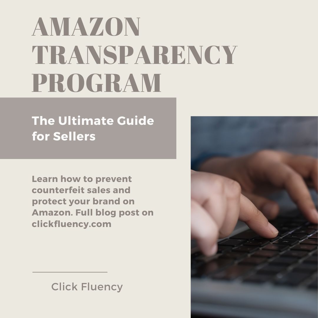 ClickFluency's tweet image. Don&apos;t let counterfeit products ruin your brand! We can help you understand the anti-counterfeiting program Amazon Transparency and how it can help protect your product sales in the marketplace. Full blog post on clickfluency.com. #AmazonTransparency #ProtectYourBrand