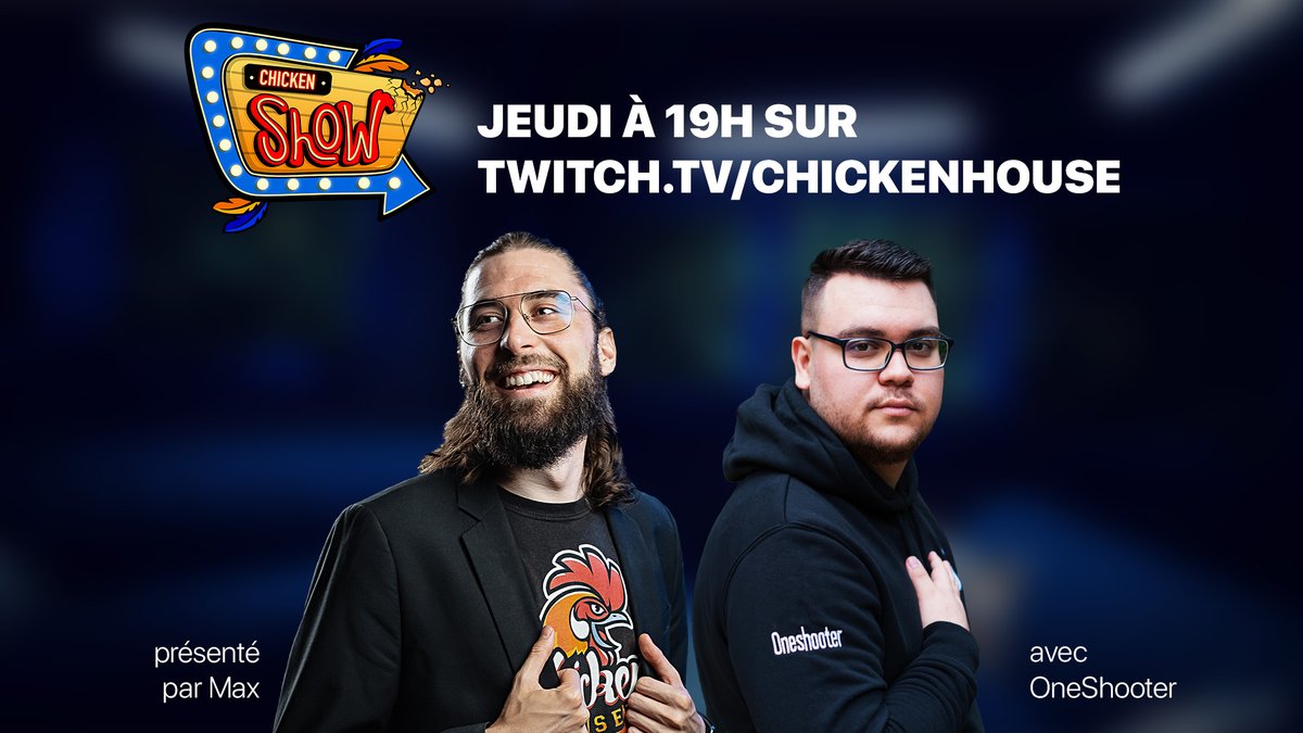 ScienceGamingTV's tweet photo. Notre première émission débarque sur @TwitchFR ce jeudi à 19h !
Le plateau du #ChickenShow va accueillir @OneShooter_ !
Programme annoncé demain, en attendant n'hésite pas claquer ton follow sur https://t.co/eig79u6DoS https://t.co/A0zTa28naG