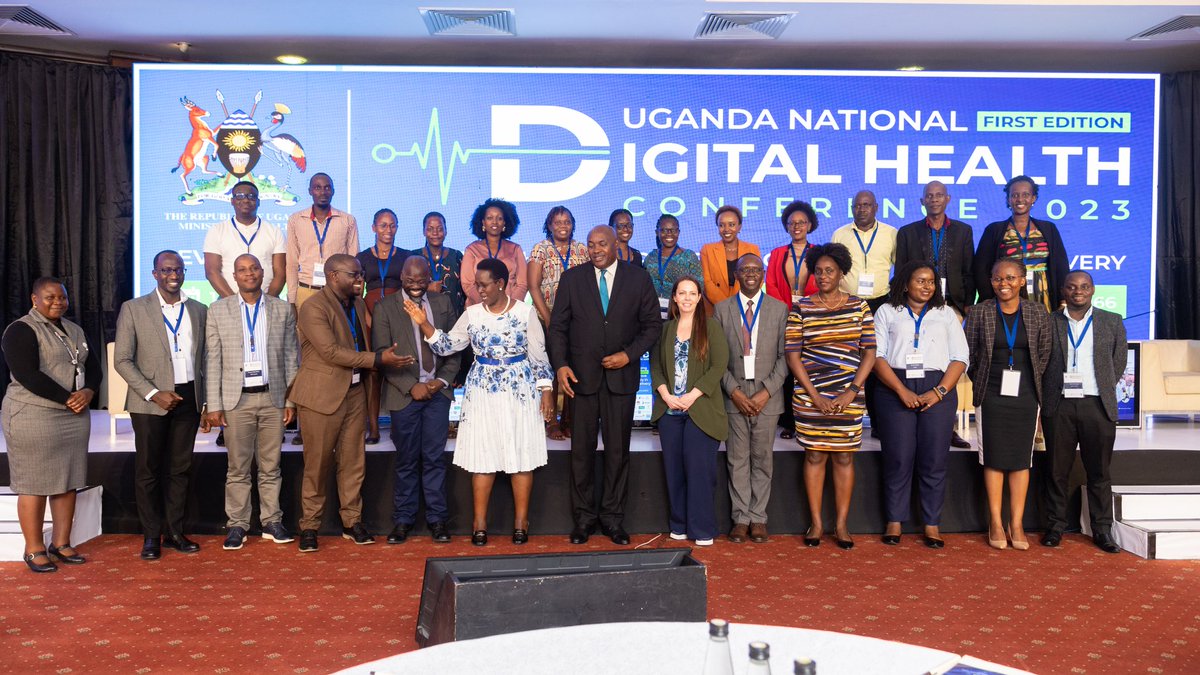 PBalirwa's tweet photo. The organising committee of the #UgDigitalHealthConf2023 with Dr.@DianaAtwine, Hon @CHRISBARYOMUNS1, other government officials and donors at the closing session. #eHealth https://t.co/puhsHlZjJK