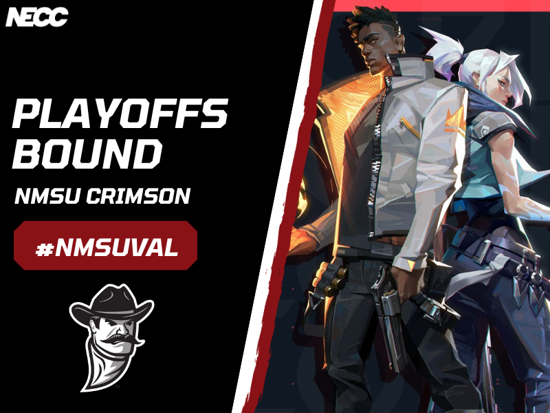 The young guns for #NMSUVAL are making waves in <a href="/neccgames/">NECC</a>!

With a perfect 5-0 regular season our 'NMSU Crimson' Valorant team is 1st seed for playoffs in Champions Pacific Frontier! #AggieUp

Stay tuned as they look to face Sac State in WR1! #GoAggies