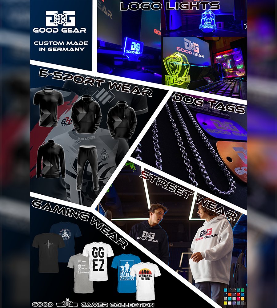 GGGoodGear's tweet image. Wo Qualität und Individualität aufeinandertreffen!
GOOD GEAR - ein Name viele Möglichkeiten! 😎

Besucht unsere Website und erhaltet einzigartige Produkte ganz nach euren Wünschen! 👕✨ 
➡️ good-gear.de ⬅️

#merch #Accessories #custom #gamers #eSports  #streamer