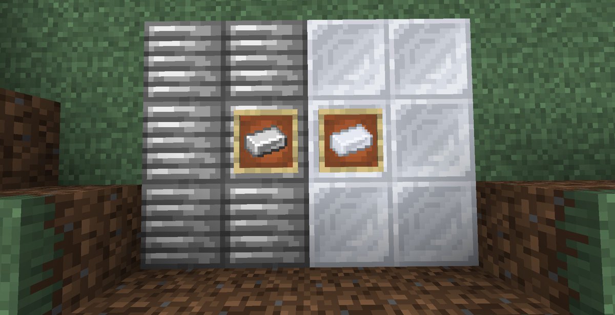 _Graus's tweet photo. made a texturepack to make iron not look like silver

and took silver more towards to blue to make it more readable as silver https://t.co/UNfAonFd6j
