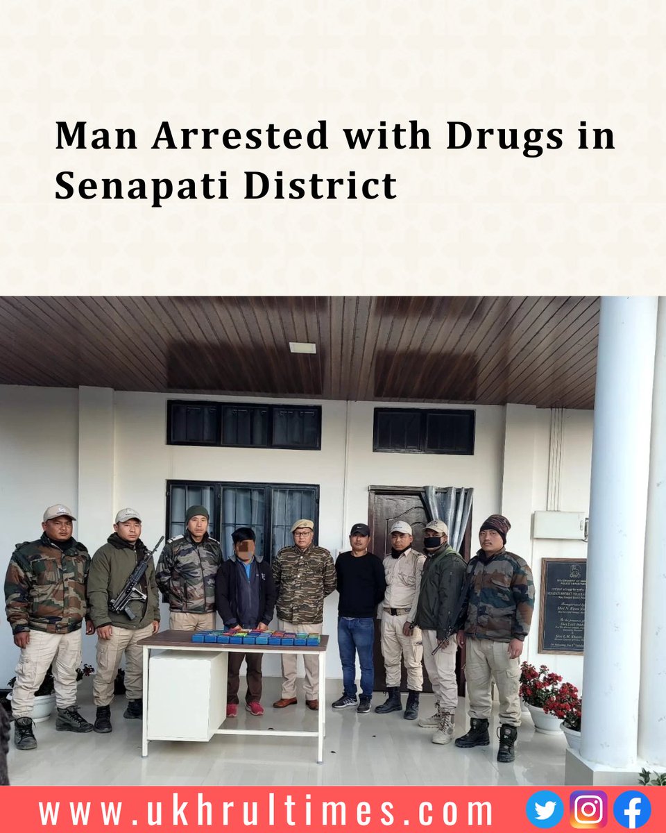 #ManipurPolice: A team of Mao police of #Senapati district arrested Songkhanching Haokip (36), after 35 soap cases containing contraband drugs were found in the Tata-Yodha he was driving this evening, around 4 pm, the #police said.

Must read | ukhrultimes.com/manipur-police…