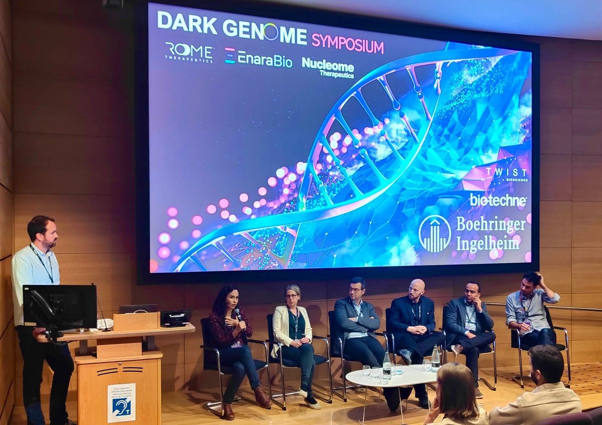 Enara_Bio's tweet photo. It was a pleasure to host the 2nd Annual Dark Genome Symposium this week with @rome_tx and @NucleomeTx. Thank you to all the speakers and attendees for the lively discussions on the latest #DarkGenome research, as well as our sponsors @Boehringer, @TwistBioscience and @biotechne https://t.co/nTfoGALGYM