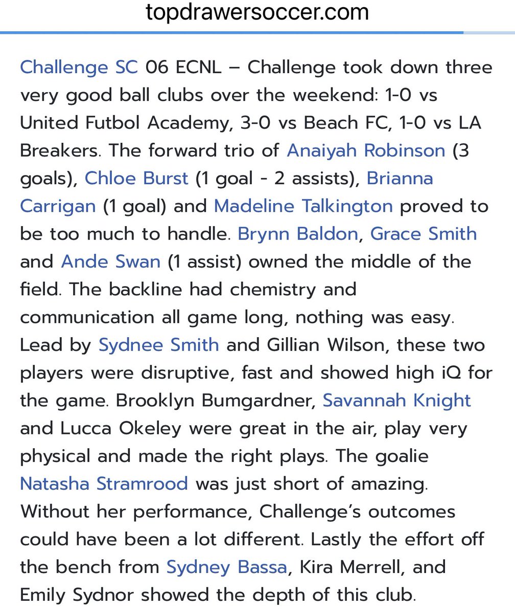 Challenge 06 ECNL tweet media