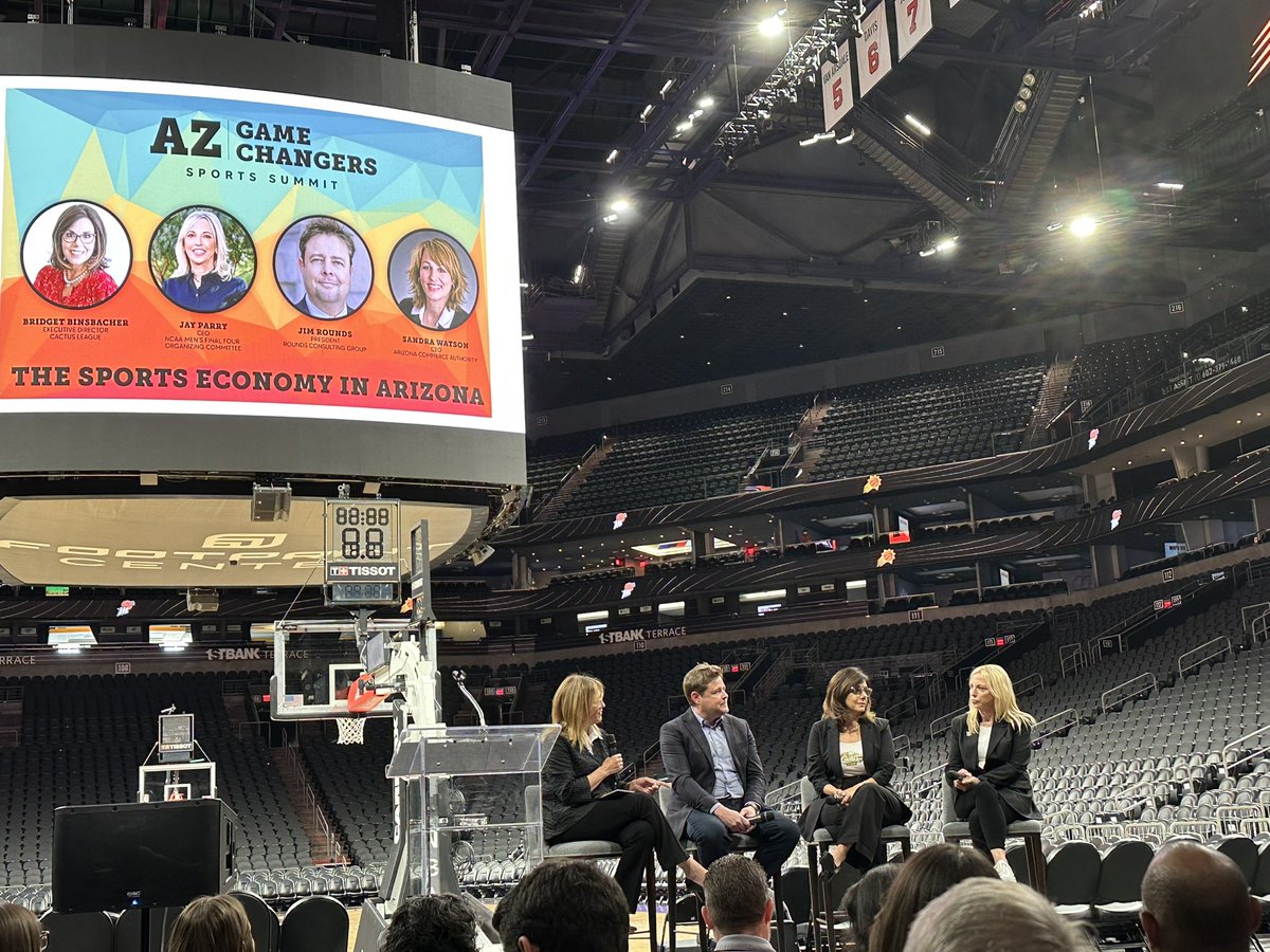 Love hearing from <a href="/JayParry/">Jay Parry</a> about the vital role sports play in the Arizona economy. She is a true 🐐 in this area.