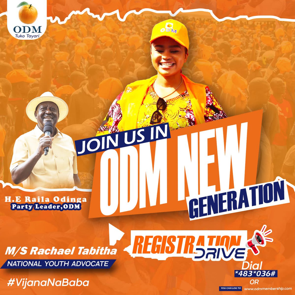 Our youth Advocate @HERachelTabitha 
Urge youths and kenyans to register as ODM members...let's join the party ,,let's build our nation RAILA
#vijananababa #BlackFriday#freemandera#Ethererum
#XAUUSD
Ann njeri
EPRA
Russia
Wambo