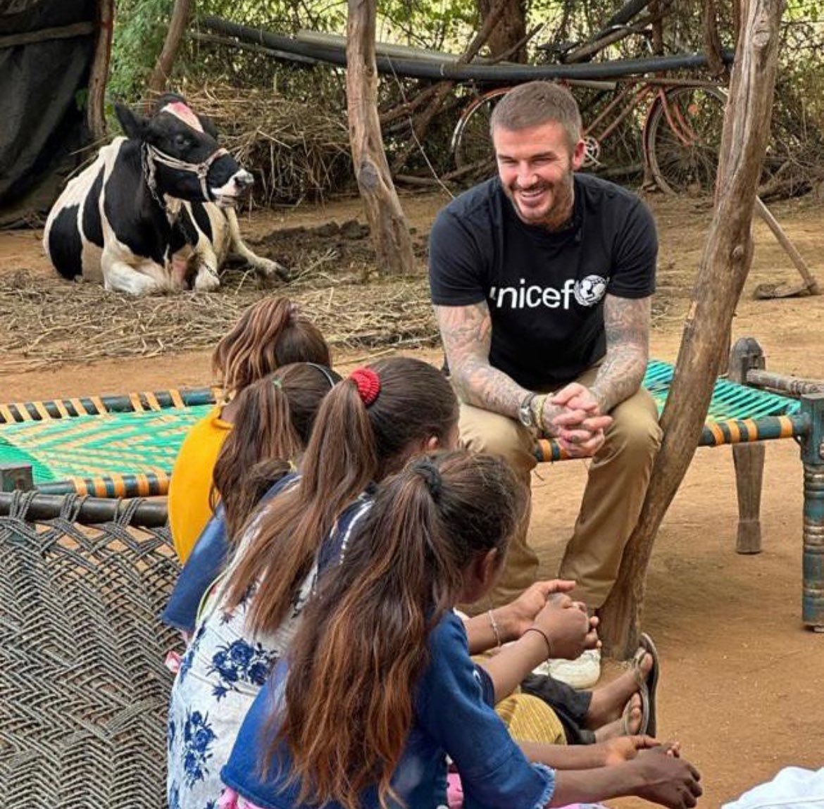 David Beckham is in India as a part <a href="/UNICEFIndia/">UNICEF India</a>’s campaign. ❤️