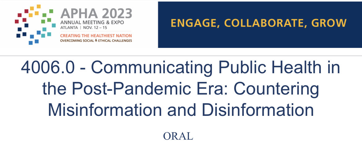 Honored to represent <a href="/ColumbiaMSPH/">ColumbiaPublicHealth</a> while highlighting the great work of <a href="/DearPandemic/">Those Nerdy Girls</a> at the <a href="/APHAAnnualMtg/">APHA's Annual Meeting & Expo</a> 

#APHA2023