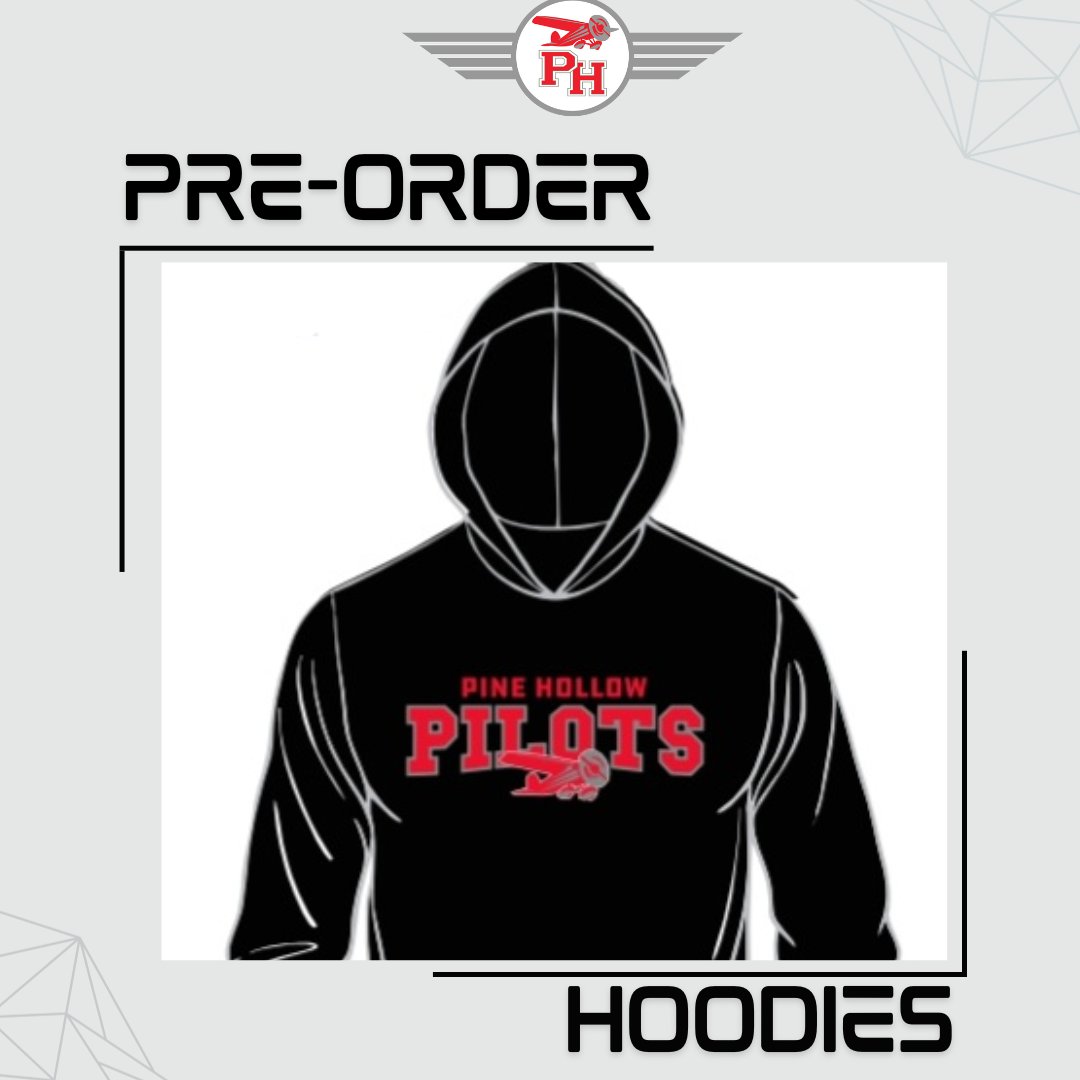 Pre-Order your Pine Hollow Hoodie today!
✈
Orders close Sunday, November 26th for delivery by December 10th. Track 1 we will arrange pick up in the front office. If this is a gift please provide a note to NOT send home with your child but rather pick up in the office.