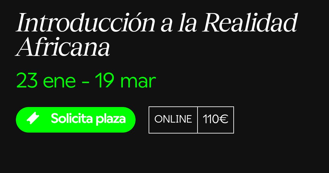 ✨20° edición ✨
Vuelve nuestro curso introductorio a la realidad de #Africana, este año VIRTUAL.

Una mirada interdiciplinar para acercar a un público general la historia y la realidad actual de África.
✍🏾lacasaencendida.es/solidaridad/in…