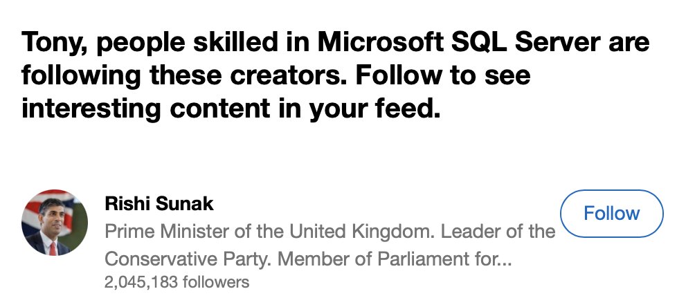 How relevant is this recommendation???  This just goes to show how good the LinkedIn algorithms are(n't).