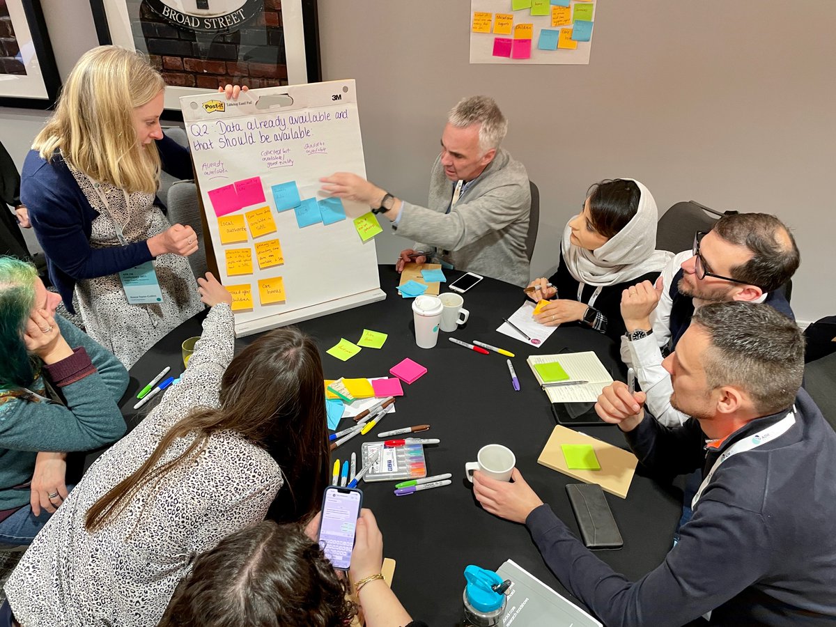 Kicking off the #ADRUKConf23 in Birmingham with a major brainstorming session identifying the opportunities and challenges of adult social care linked data research. Post-it notes aplenty!

#DataDrivenChange