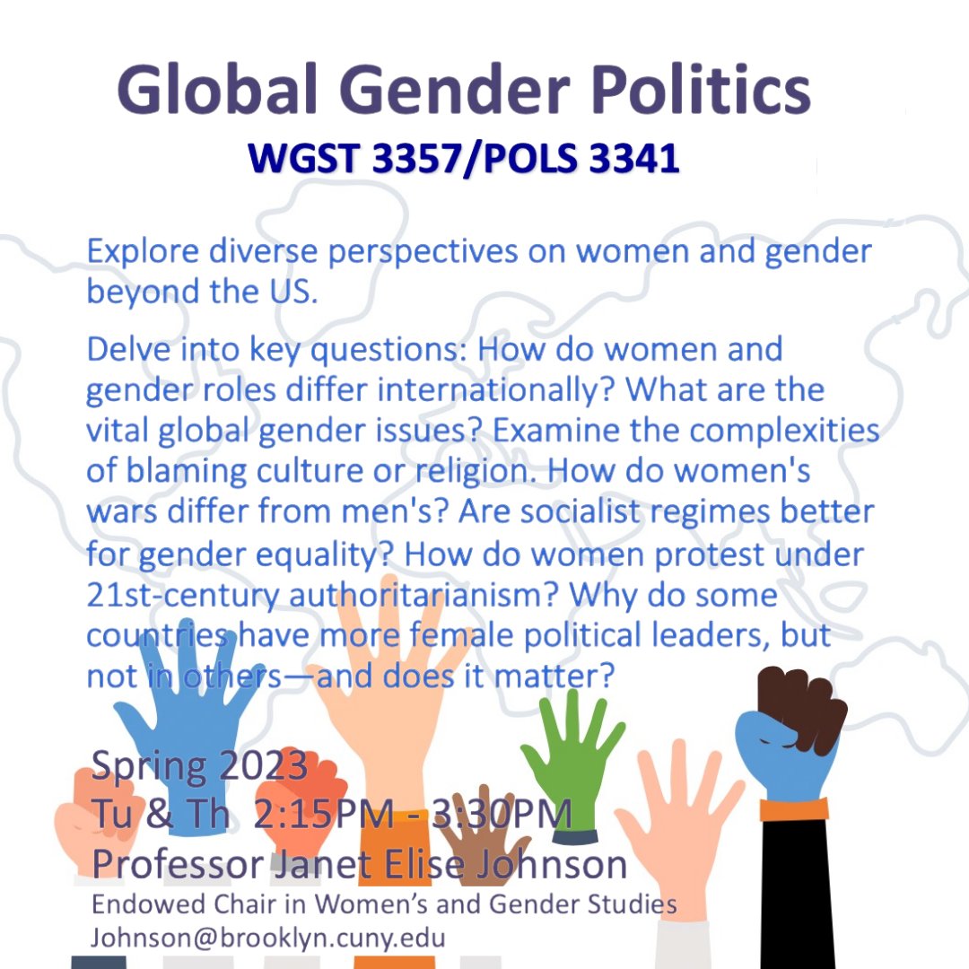 Available class posting: Global Gender Politics: Gender Politics Beyond the U.S
