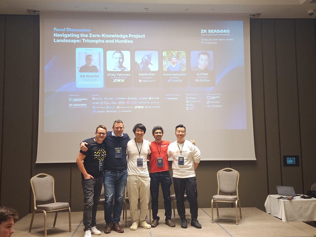 MarlinProtocol's tweet photo. Day 1 of @EFDevconnect was a success!

We attended a lot of great events and spoke at the @zkseasons panel about 'Navigating the Zero-Knowledge Project Landscape' along with builders from @0xSpaceShard @zkxprotocol @KakarotZkEvm and @radius_xyz

#MarlinInIstanbul https://t.co/snHBMiNUU2