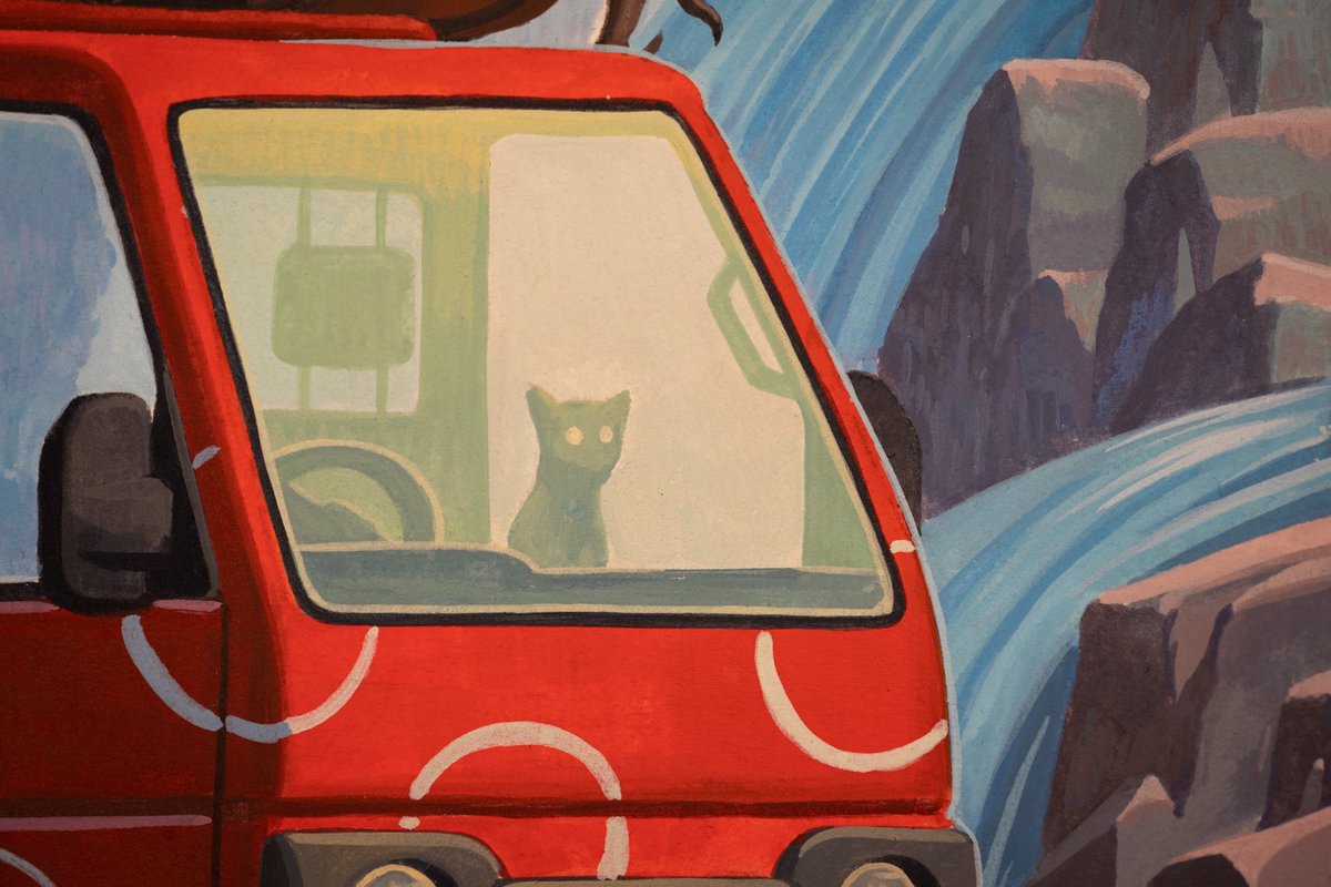 artpm's tweet image. A kei truck painting inspired by Kintaro, the golden boy, from earlier this year.