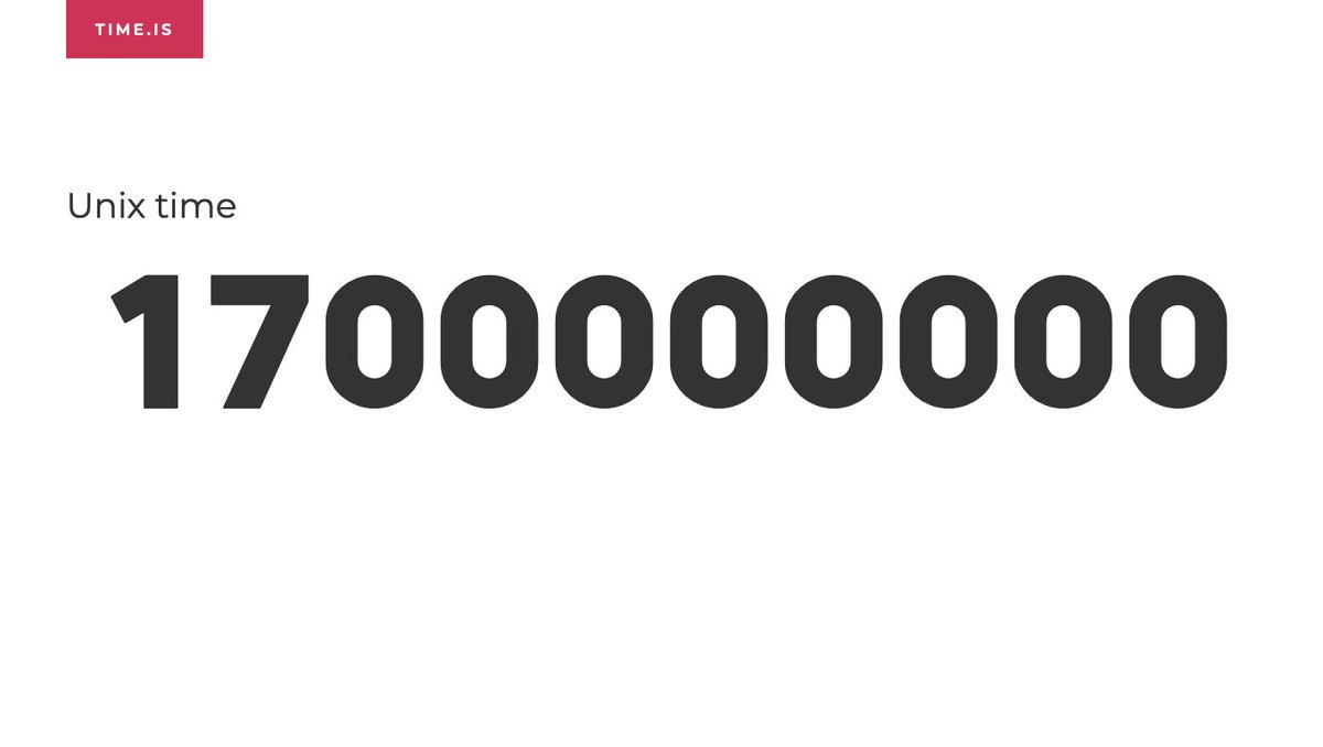 Unix time soon: 1700000000 #unixtime #unixtimestamp #unixtime1700000000
time.is/Unix_time