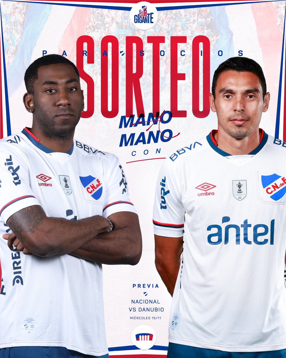 𝙎𝙊𝙍𝙏𝙀𝙊

Participá del #ManoAMano exclusivo para socios con Gonzalo Carneiro y Daniel Bocanegra en la previa del partido 🆚 Danubio

Para participar:  
✅Reposteá este tweet  
✅Comentá tu número de socio y arrobá a 2 Bolsos.

Sortearemos 2 socios + 1 acompañante c/u
