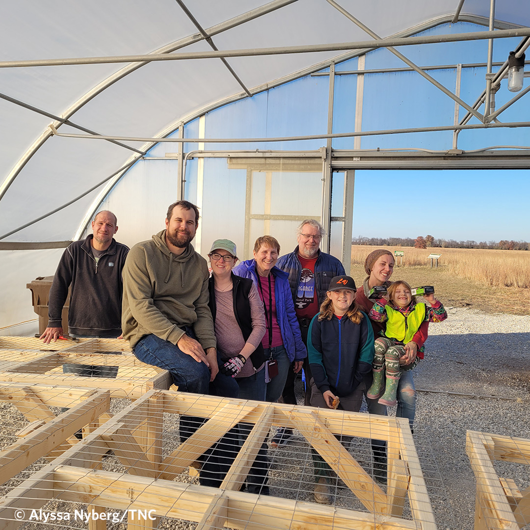 A huge shout-out and thank you to the volunteers who helped build 24 tables for the Kankakee Sands greenhouse. We can't wait to get these tables in use this winter as we cold moist stratify seeds, and then in Feb when we sow seeds for 2024. Celebrate!  nature.org/en-us/get-invo…