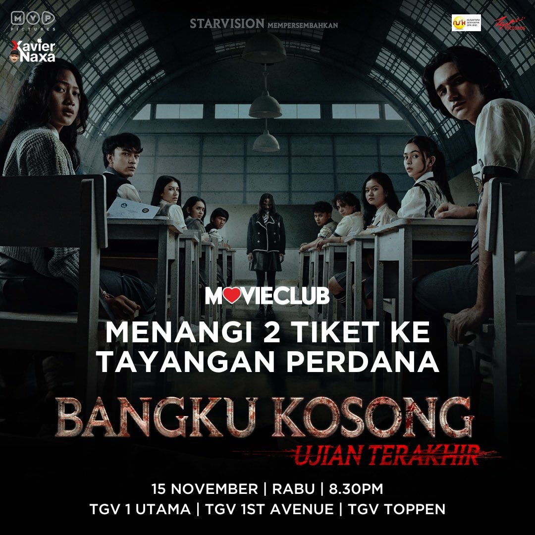 XavierNaxa's tweet photo. Tahniah kepada 10 pemenang zon Lembah Klang, 18 pemenang zon Pulau Pinang dan 45 pemenang di zon Johor kerana berpeluang menonton tayangan perdana #BangkuKosongUjianTerakhir hari ini jam 8:30 malam. 

Jutaan terima kasih kepada @TGVCinemas atas penajaan. https://t.co/H1BmX4kU9u