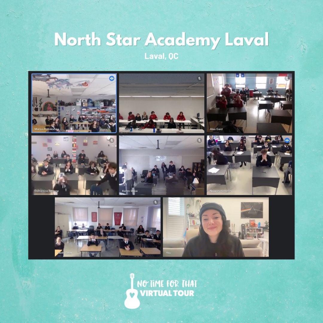 While we are busy preparing for our spring in-person programming, we are continuing to visit schools with our #ntftvirtualtour! Thanks North Star Academy Laval, QC for having us and caring about kindness! #notimeforbullying
