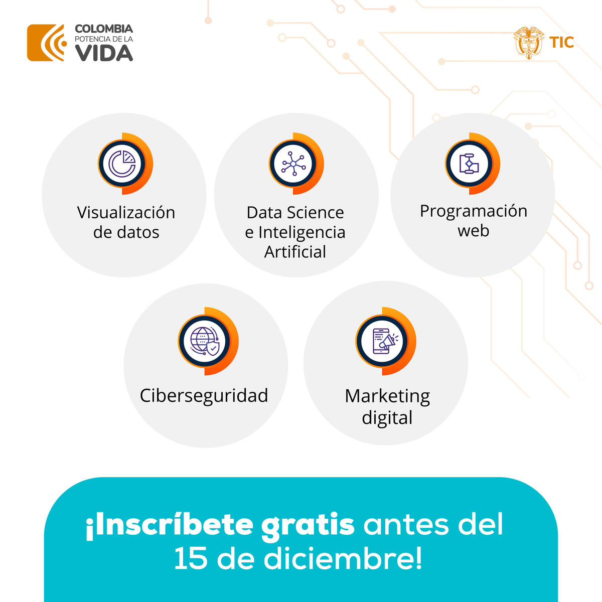 Con #EnganchaTIC 2.0  queremos que cumplas ese propósito de destacar tu perfil en la industria. 🏃‍♂️🏁 Por eso, extendemos la #MaratónDeCertificaciones con la <a href="/fingenieriaUdeA/">Fac. Ingeniería UdeA</a>. ¡Esta es la oportunidad que estabas esperando! 😎
Regístrate gratis: 📲 bit.ly/47hdP3x
